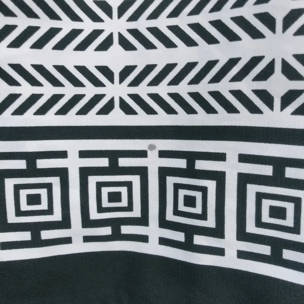 Monteau Girl Black White Geometric Print Sleeveless Tunic Dress Size Small 7/8